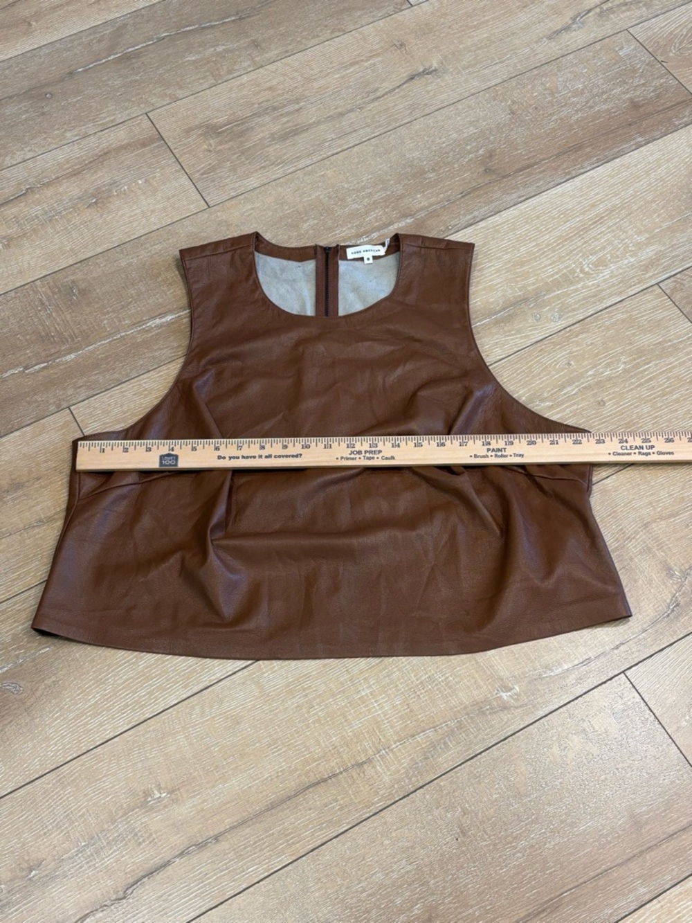 Good American Better Than Leather Crop Top - Burnt Caramel - Picture 5 of 7